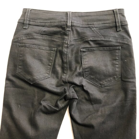 Bootlegger Black Push Up High Rise Double Button Skinny Jeans Size 26 - Picture 5 of 13